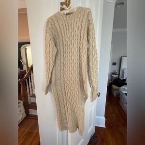 J.O.A. Ivory Cable Knit Sweater Dress